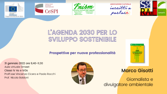 Locandina incontro su agenda 2030 con M. Gisotti